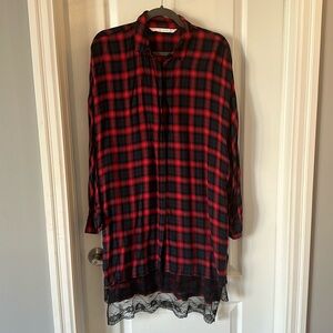 Zara Plaid Shirt Dress